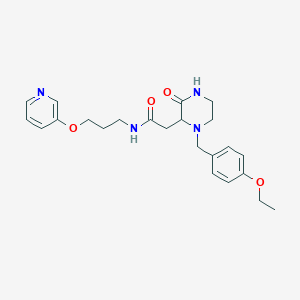 molecular formula C23H30N4O4 B5096173 2-[1-(4-ethoxybenzyl)-3-oxo-2-piperazinyl]-N-[3-(3-pyridinyloxy)propyl]acetamide 