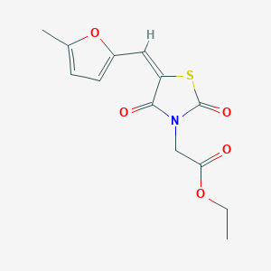 molecular formula C13H13NO5S B5096224 ethyl {5-[(5-methyl-2-furyl)methylene]-2,4-dioxo-1,3-thiazolidin-3-yl}acetate 