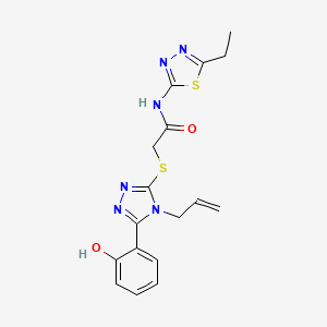 molecular formula C17H18N6O2S2 B5096242 2-{[4-allyl-5-(2-hydroxyphenyl)-4H-1,2,4-triazol-3-yl]thio}-N-(5-ethyl-1,3,4-thiadiazol-2-yl)acetamide 