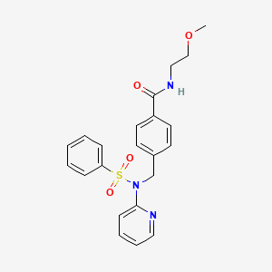 N-(2-methoxyethyl)-4-{[(phenylsulfonyl)(2-pyridinyl)amino]methyl}benzamide