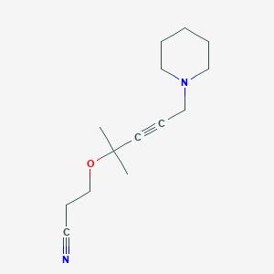 molecular formula C14H22N2O B5096323 3-{[1,1-dimethyl-4-(1-piperidinyl)-2-butyn-1-yl]oxy}propanenitrile 