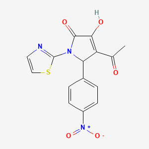 4-acetyl-3-hydroxy-5-(4-nitrophenyl)-1-(1,3-thiazol-2-yl)-1,5-dihydro-2H-pyrrol-2-one