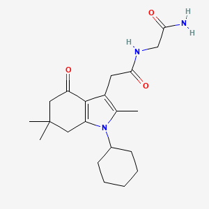 molecular formula C21H31N3O3 B5096325 N~2~-[(1-cyclohexyl-2,6,6-trimethyl-4-oxo-4,5,6,7-tetrahydro-1H-indol-3-yl)acetyl]glycinamide 