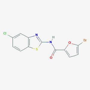 molecular formula C12H6BrClN2O2S B509635 5-bromo-N-(5-chloro-1,3-benzothiazol-2-yl)-2-furamide CAS No. 895821-60-0