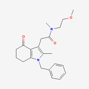 molecular formula C22H28N2O3 B5096367 2-(1-benzyl-2-methyl-4-oxo-4,5,6,7-tetrahydro-1H-indol-3-yl)-N-(2-methoxyethyl)-N-methylacetamide 