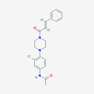 molecular formula C21H22ClN3O2 B509638 N-[3-chloro-4-(4-cinnamoyl-1-piperazinyl)phenyl]acetamide CAS No. 897548-14-0