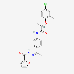 molecular formula C23H22ClN3O4 B5096394 2-(4-chloro-2-methylphenoxy)-N-[4-(N-2-furoylethanehydrazonoyl)phenyl]propanamide 