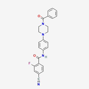 molecular formula C25H21FN4O2 B5096398 N-[4-(4-benzoyl-1-piperazinyl)phenyl]-4-cyano-2-fluorobenzamide 