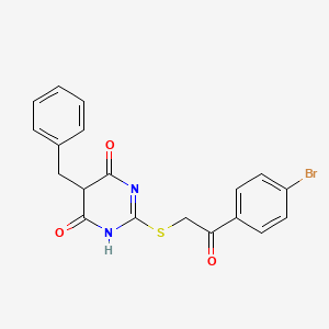 molecular formula C19H15BrN2O3S B5096425 5-benzyl-2-{[2-(4-bromophenyl)-2-oxoethyl]thio}-4,6(1H,5H)-pyrimidinedione 