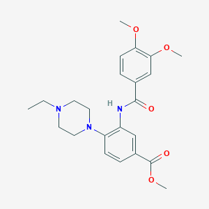 molecular formula C23H29N3O5 B509643 Methyl 3-[(3,4-dimethoxybenzoyl)amino]-4-(4-ethylpiperazin-1-yl)benzoate CAS No. 767299-86-5