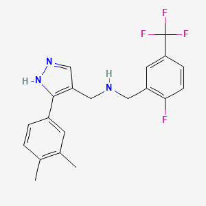 molecular formula C20H19F4N3 B5096436 1-[3-(3,4-dimethylphenyl)-1H-pyrazol-4-yl]-N-[2-fluoro-5-(trifluoromethyl)benzyl]methanamine 