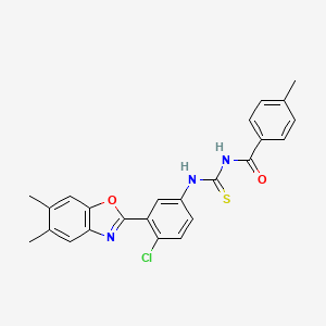 N-({[4-chloro-3-(5,6-dimethyl-1,3-benzoxazol-2-yl)phenyl]amino}carbonothioyl)-4-methylbenzamide