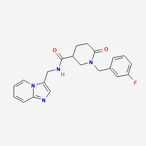 1-(3-fluorobenzyl)-N-(imidazo[1,2-a]pyridin-3-ylmethyl)-6-oxo-3-piperidinecarboxamide