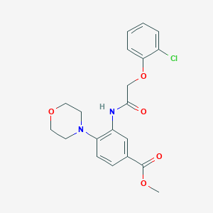 molecular formula C20H21ClN2O5 B509651 Methyl 3-{[(2-chlorophenoxy)acetyl]amino}-4-(4-morpholinyl)benzoate CAS No. 894877-99-7