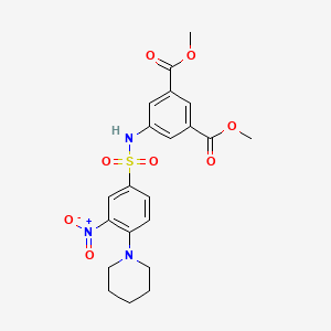 molecular formula C21H23N3O8S B5096515 dimethyl 5-({[3-nitro-4-(1-piperidinyl)phenyl]sulfonyl}amino)isophthalate 