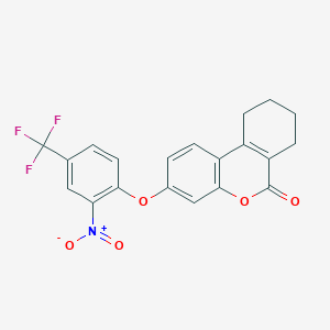 molecular formula C20H14F3NO5 B5096517 3-[2-nitro-4-(trifluoromethyl)phenoxy]-7,8,9,10-tetrahydro-6H-benzo[c]chromen-6-one 