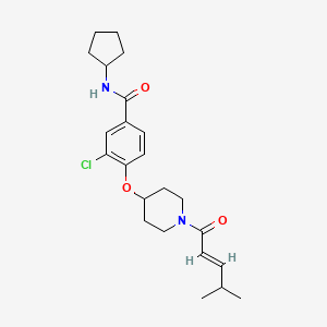 3-chloro-N-cyclopentyl-4-({1-[(2E)-4-methyl-2-pentenoyl]-4-piperidinyl}oxy)benzamide