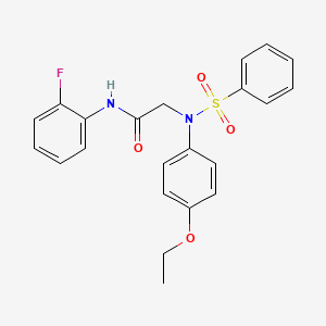 molecular formula C22H21FN2O4S B5096553 N~2~-(4-ethoxyphenyl)-N~1~-(2-fluorophenyl)-N~2~-(phenylsulfonyl)glycinamide 