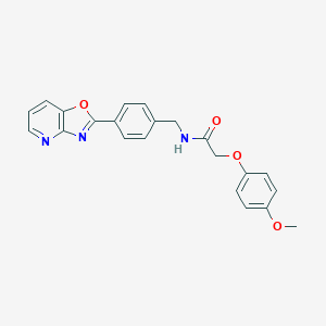 molecular formula C22H19N3O4 B509656 2-(4-methoxyphenoxy)-N-(4-[1,3]oxazolo[4,5-b]pyridin-2-ylbenzyl)acetamide CAS No. 878416-46-7