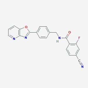molecular formula C21H13FN4O2 B509658 4-cyano-2-fluoro-N-(4-[1,3]oxazolo[4,5-b]pyridin-2-ylbenzyl)benzamide CAS No. 879576-15-5