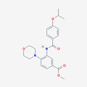 molecular formula C22H26N2O5 B509661 Methyl 3-[(4-isopropoxybenzoyl)amino]-4-(4-morpholinyl)benzoate CAS No. 894877-71-5