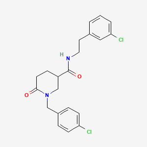 1-(4-chlorobenzyl)-N-[2-(3-chlorophenyl)ethyl]-6-oxo-3-piperidinecarboxamide