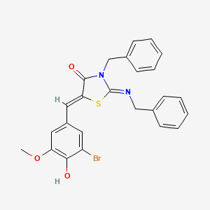 3-benzyl-2-(benzylimino)-5-(3-bromo-4-hydroxy-5-methoxybenzylidene)-1,3-thiazolidin-4-one