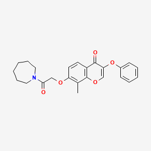 molecular formula C24H25NO5 B5096668 7-[2-(1-azepanyl)-2-oxoethoxy]-8-methyl-3-phenoxy-4H-chromen-4-one 