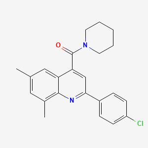 molecular formula C23H23ClN2O B5096682 2-(4-chlorophenyl)-6,8-dimethyl-4-(1-piperidinylcarbonyl)quinoline 