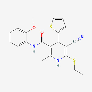 5-cyano-6-(ethylthio)-N-(2-methoxyphenyl)-2-methyl-4-(2-thienyl)-1,4-dihydro-3-pyridinecarboxamide