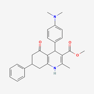 molecular formula C26H28N2O3 B5096688 Methyl 4-[4-(dimethylamino)phenyl]-2-methyl-5-oxo-7-phenyl-1,4,5,6,7,8-hexahydroquinoline-3-carboxylate 