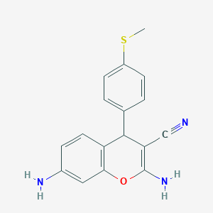 molecular formula C17H15N3OS B5096706 2,7-diamino-4-[4-(methylthio)phenyl]-4H-chromene-3-carbonitrile 