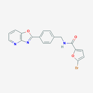 molecular formula C18H12BrN3O3 B509673 5-bromo-N-(4-[1,3]oxazolo[4,5-b]pyridin-2-ylbenzyl)-2-furamide CAS No. 879570-80-6