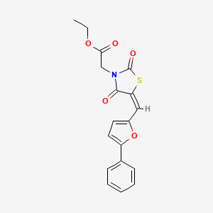 ethyl {(5E)-2,4-dioxo-5-[(5-phenylfuran-2-yl)methylidene]-1,3-thiazolidin-3-yl}acetate