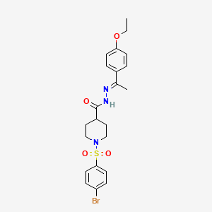 molecular formula C22H26BrN3O4S B5096842 1-[(4-bromophenyl)sulfonyl]-N'-[1-(4-ethoxyphenyl)ethylidene]-4-piperidinecarbohydrazide 