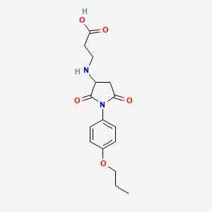 3-[[2,5-dioxo-1-(4-propoxyphenyl)pyrrolidin-3-yl]amino]propanoic acid