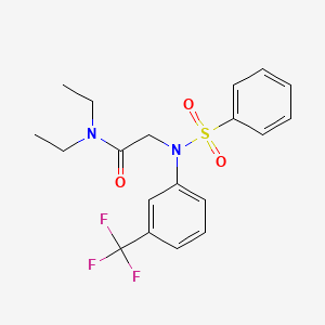 molecular formula C19H21F3N2O3S B5096862 N~1~,N~1~-diethyl-N~2~-(phenylsulfonyl)-N~2~-[3-(trifluoromethyl)phenyl]glycinamide 