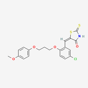 molecular formula C20H18ClNO4S2 B5096896 5-{5-chloro-2-[3-(4-methoxyphenoxy)propoxy]benzylidene}-2-thioxo-1,3-thiazolidin-4-one 