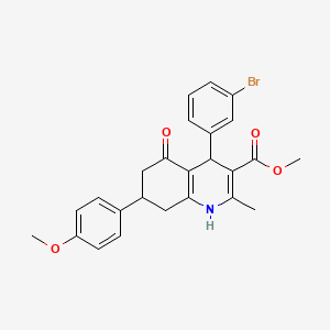 methyl 4-(3-bromophenyl)-7-(4-methoxyphenyl)-2-methyl-5-oxo-1,4,5,6,7,8-hexahydro-3-quinolinecarboxylate