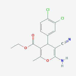 ethyl 6-amino-5-cyano-4-(3,4-dichlorophenyl)-2-methyl-4H-pyran-3-carboxylate