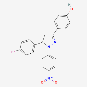 molecular formula C21H16FN3O3 B5096940 4-[5-(4-fluorophenyl)-1-(4-nitrophenyl)-4,5-dihydro-1H-pyrazol-3-yl]phenol 