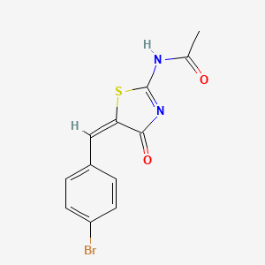 N-[(5E)-5-[(4-BROMOPHENYL)METHYLIDENE]-4-OXO-4,5-DIHYDRO-1,3-THIAZOL-2-YL]ACETAMIDE