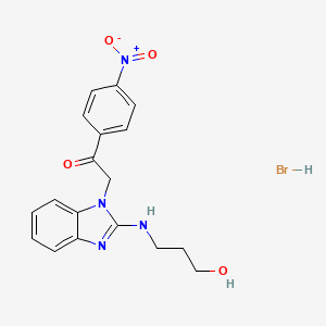 2-{2-[(3-hydroxypropyl)amino]-1H-benzimidazol-1-yl}-1-(4-nitrophenyl)ethanone hydrobromide