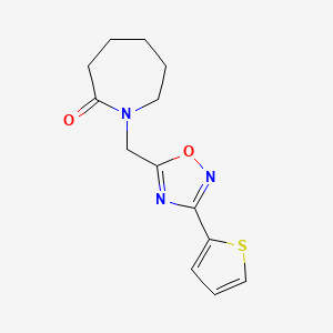 molecular formula C13H15N3O2S B5097016 1-{[3-(2-thienyl)-1,2,4-oxadiazol-5-yl]methyl}-2-azepanone 