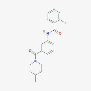 molecular formula C20H21FN2O2 B5097028 2-fluoro-N-{3-[(4-methyl-1-piperidinyl)carbonyl]phenyl}benzamide 