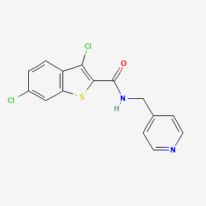 3,6-dichloro-N-(4-pyridinylmethyl)-1-benzothiophene-2-carboxamide