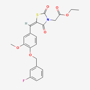 ethyl (5-{4-[(3-fluorobenzyl)oxy]-3-methoxybenzylidene}-2,4-dioxo-1,3-thiazolidin-3-yl)acetate