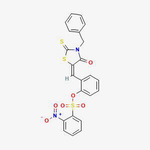 2-[(3-benzyl-4-oxo-2-thioxo-1,3-thiazolidin-5-ylidene)methyl]phenyl 2-nitrobenzenesulfonate