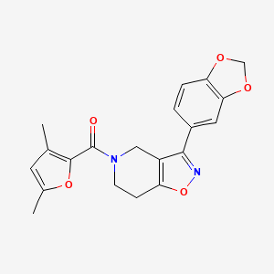 molecular formula C20H18N2O5 B5097064 3-(1,3-benzodioxol-5-yl)-5-(3,5-dimethyl-2-furoyl)-4,5,6,7-tetrahydroisoxazolo[4,5-c]pyridine 