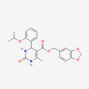 1,3-benzodioxol-5-ylmethyl 4-(2-isopropoxyphenyl)-6-methyl-2-oxo-1,2,3,4-tetrahydro-5-pyrimidinecarboxylate